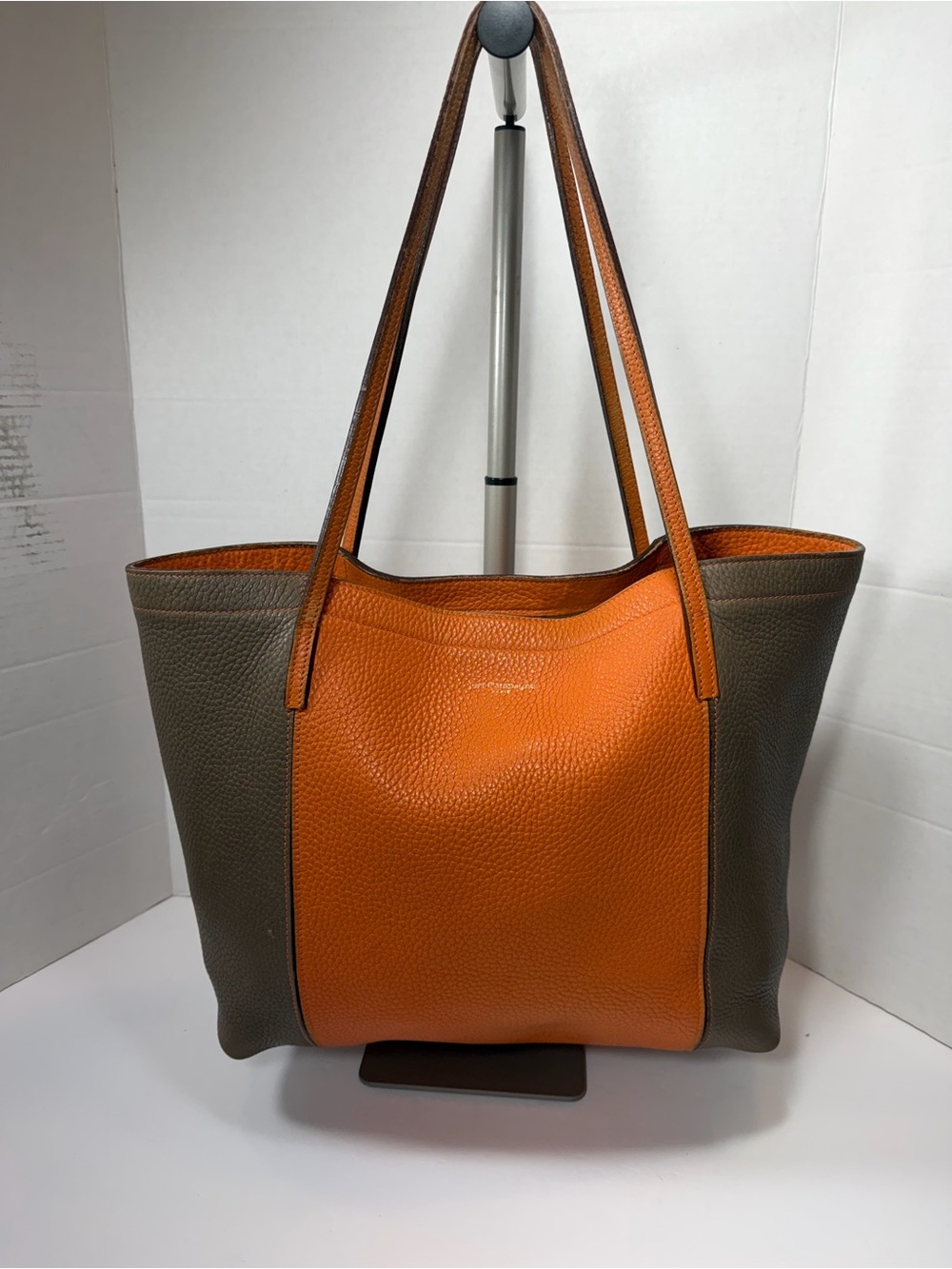 JUST CAMPAGNE Paris, orange , French Custom Leather Handmade and Signed $749